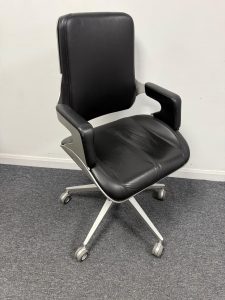 Interstuhl 262S Silver Executive Task Chair with Black Leather