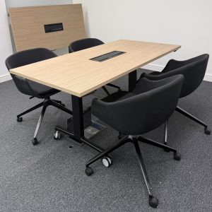 Flip Top Tables by Senator ARRAY 1.4M x 0.8M Oak laminate on Black Frame