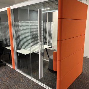 Orangebox Air3 20 mini-pod personal workspace in Sumatra Orange