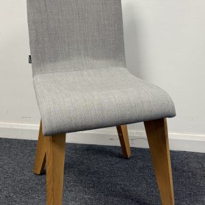 Frovi Jig Side Chair Grey Upholstered Seat on Oak Frame