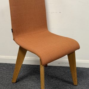 Frovi Jig Side Chair Copper Upholstered Seat on Oak Frame