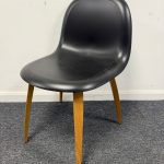 Gubi 3D Chair Black PU shell with Oak Legs