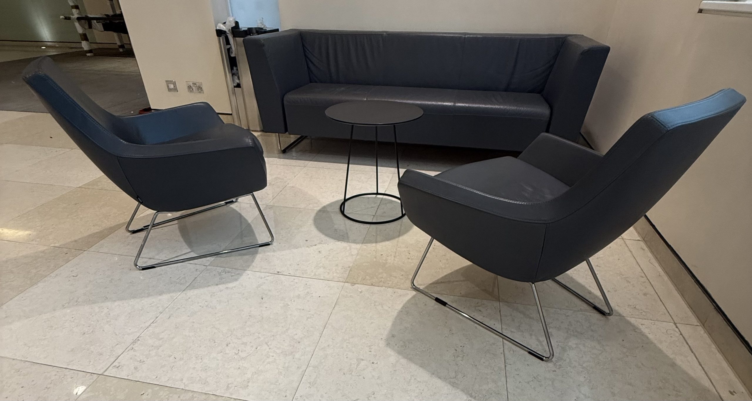 Swedese Gap Cafe’ three Seater Sofa in Grey Leather