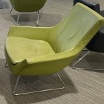 Swedese Happy Easy Chair in Apple Green Leather