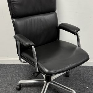 Boss Design Delphi Hi Back Executive Chair in Black Leather