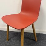 Vitra Hal RE Wood Chair with Poppy Recycled Plastic Seat