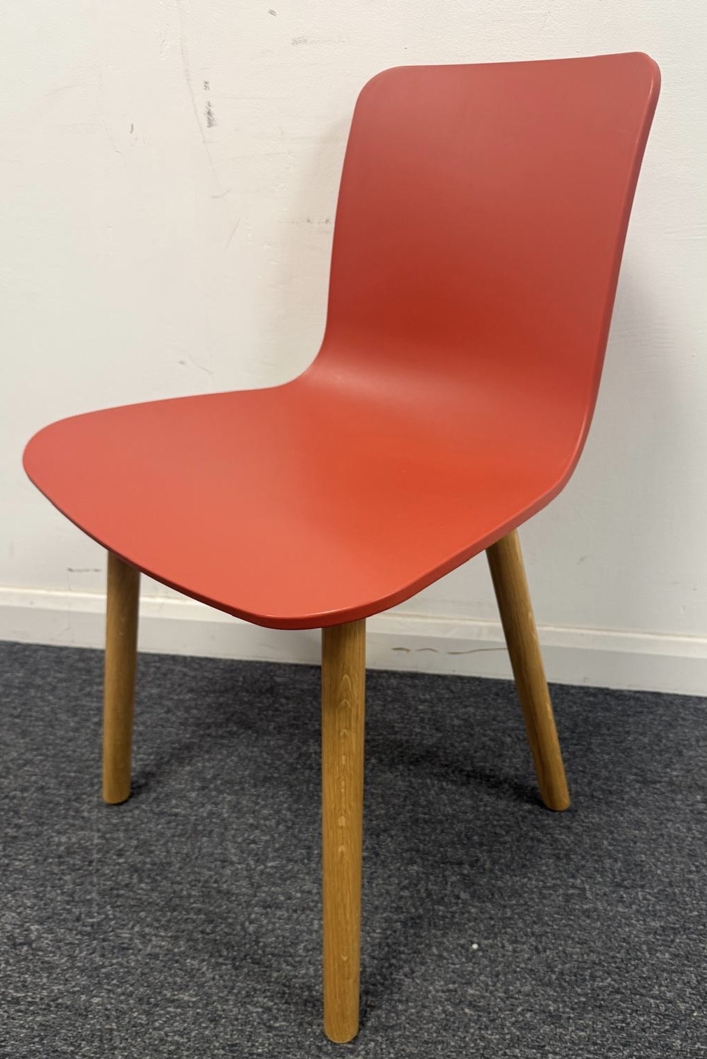 Pre-loved Vitra Hal RE Wood Chair with Poppy Plastic Seat