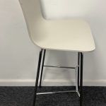 Vitra Hal RE Chrome High Stool with Ice Grey Recycled Plastic Seat