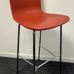 Vitra Hal RE Hi Stool Chrome frame with Brick Recycled Plastic Seat