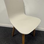 Vitra Hal RE Wood Chair with ice grey Recycled Plastic Seat