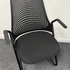 Herman Miller Sayl Cantilever Stacking Conference Chair All Black Edition
