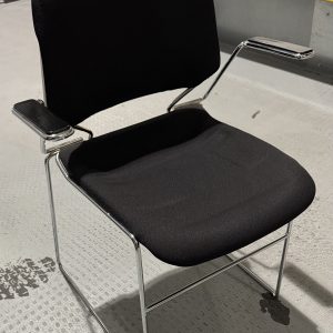 Ki Matrix Stacking High Density Conference chair with arms in Black on chrome wire frame