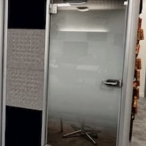 Frem Oasis Linear Team Single Person Acoustic Booth Grey Fabric on Aluminium Frame