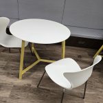 Frovi Relic Three Leg Round table on yellow frame