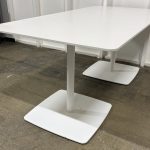Steelcase Meeting Table 1.8M X 0.9M Satin White Top on Twin Pedestal