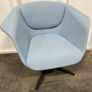 Sedus Sweetspot Lounge Chair in Ice Blue over Grey on Black 4 Star Base