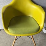 Vitra Eames DAW Chair Mustard Shell with Forest Green Seat