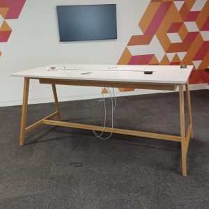 Knightsbridge Alfie High Collaborative Table 2.2M Ice Grey on Oak