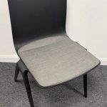 Brunner A Chair Stacking Chair Black PU with Grey Upholstered seat