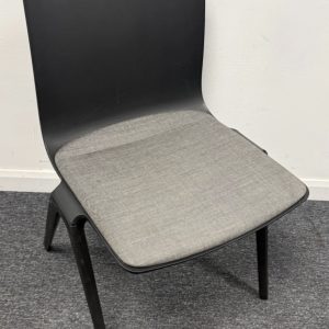 Brunner A Chair Stacking Chair Black PU with Grey Upholstered seat
