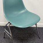 Vitra Eames DSS chair in Blue on Chrome Wire frame