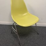 Vitra Eames DSS chair in green on Chrome Wire frame