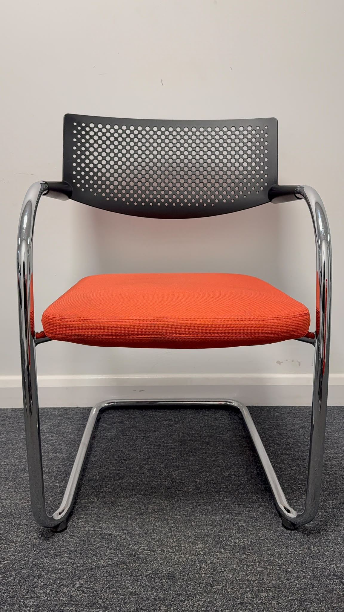 Vitra Visavis Stacking Chair Orange Seat