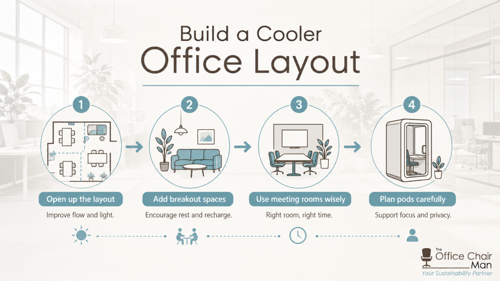 Office Layout for Airflow and Space