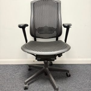 Herman Miller Celle in Anthracite with height adjustable arms and adjustable lumbar bar