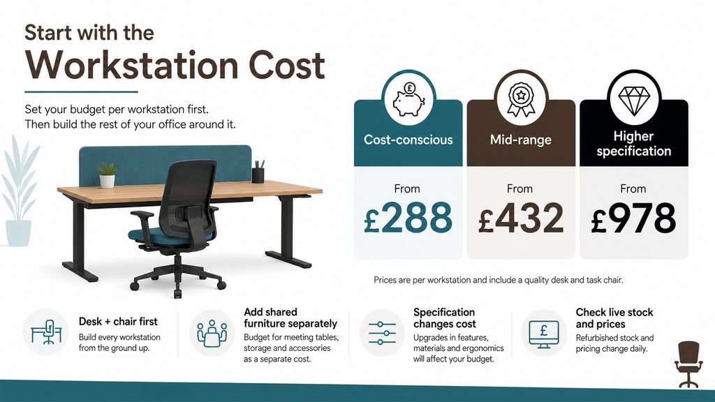 Typical Refurbished Office Furniture Costs by Category