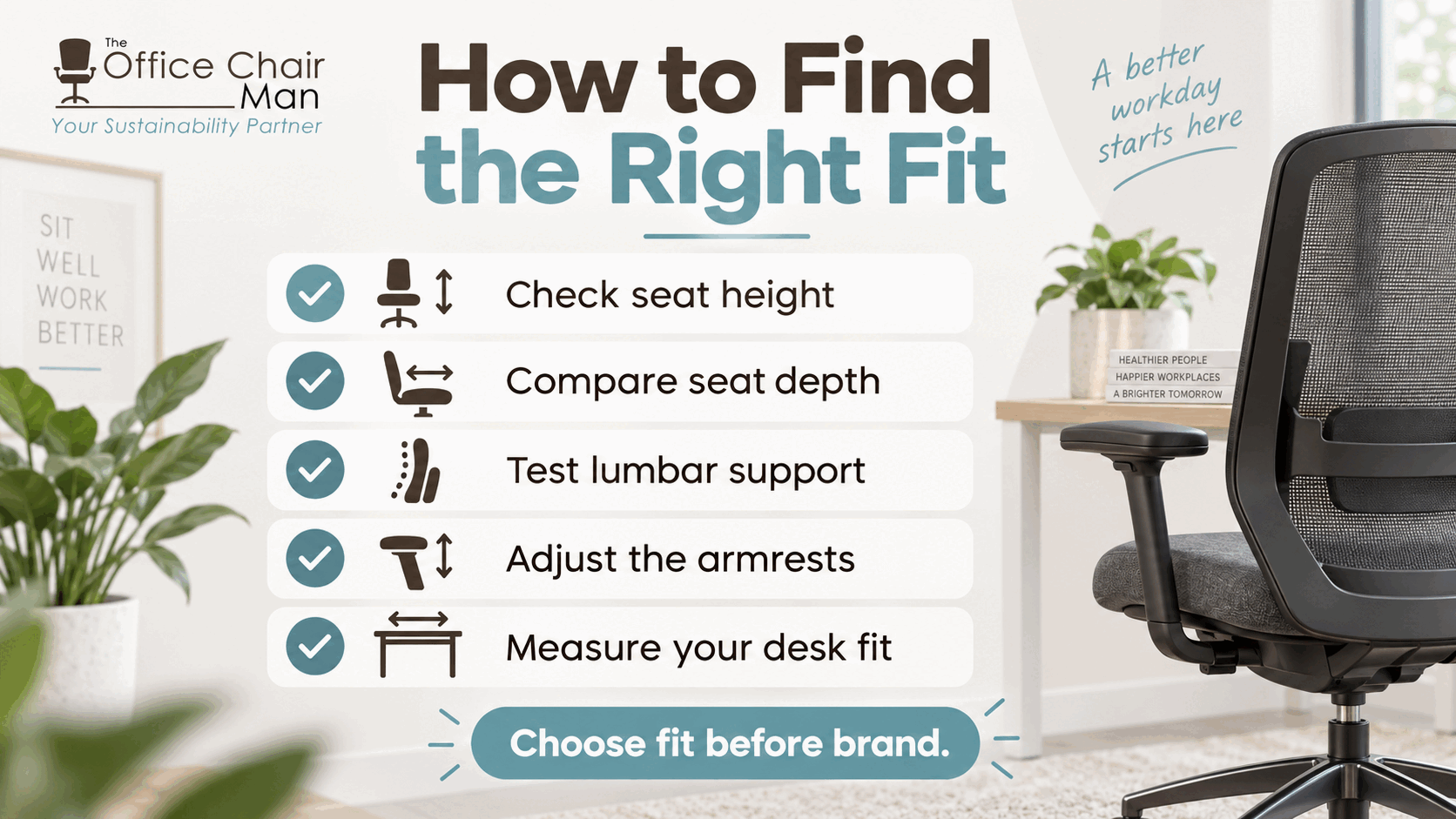 Office chair fit and adjustment