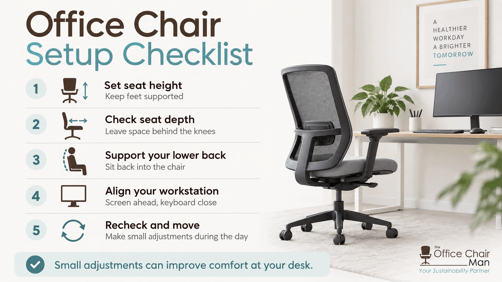 Office chair fit and adjustment